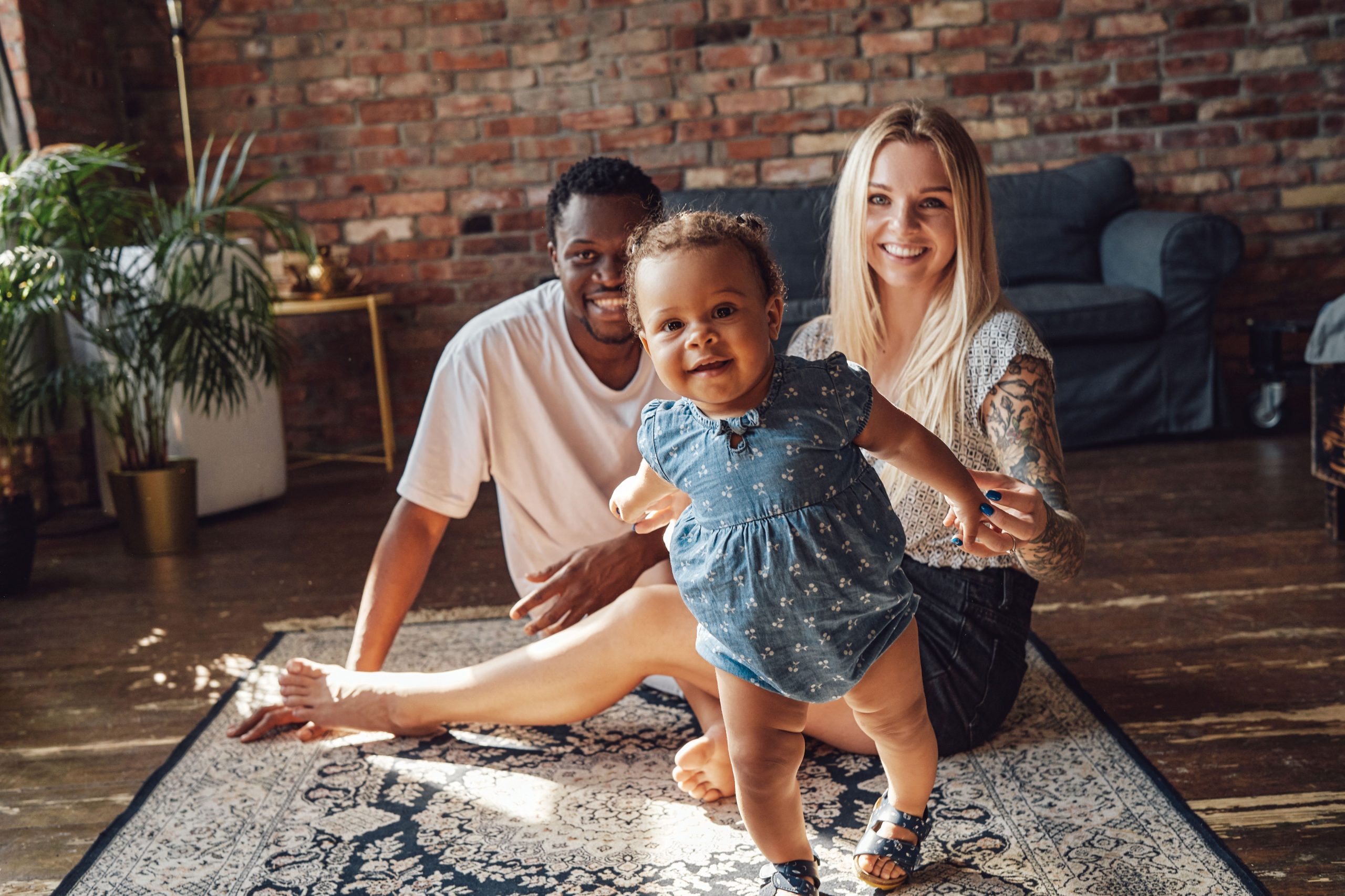 Family relaxing at home